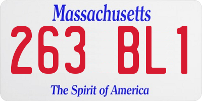 MA license plate 263BL1