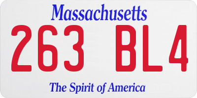 MA license plate 263BL4
