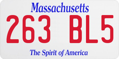 MA license plate 263BL5