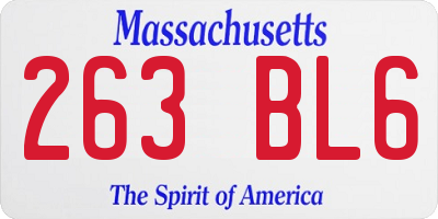 MA license plate 263BL6