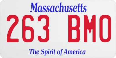 MA license plate 263BM0
