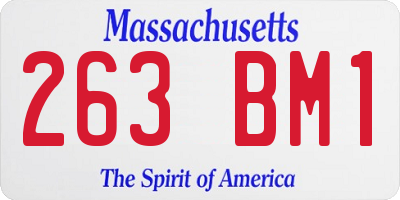 MA license plate 263BM1