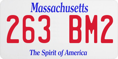 MA license plate 263BM2