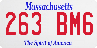 MA license plate 263BM6
