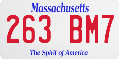 MA license plate 263BM7