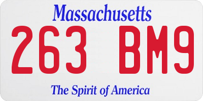 MA license plate 263BM9