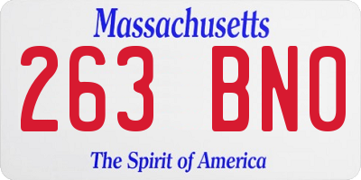 MA license plate 263BN0