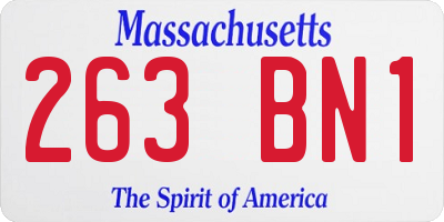 MA license plate 263BN1