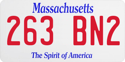 MA license plate 263BN2