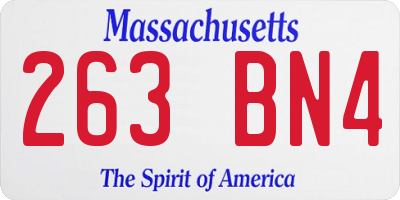 MA license plate 263BN4