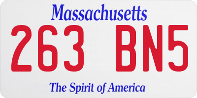 MA license plate 263BN5