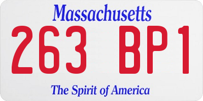 MA license plate 263BP1