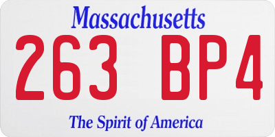 MA license plate 263BP4