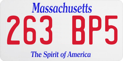 MA license plate 263BP5