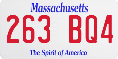 MA license plate 263BQ4