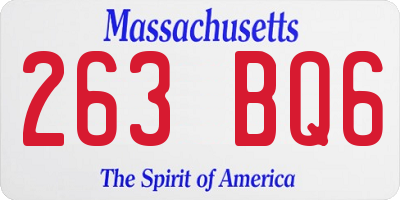 MA license plate 263BQ6