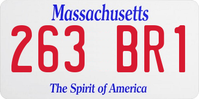 MA license plate 263BR1