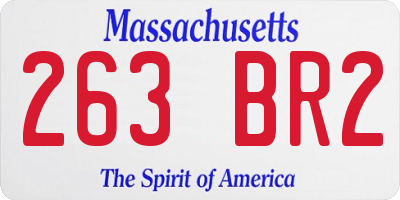 MA license plate 263BR2