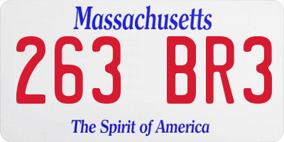 MA license plate 263BR3