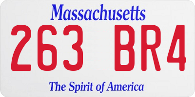 MA license plate 263BR4