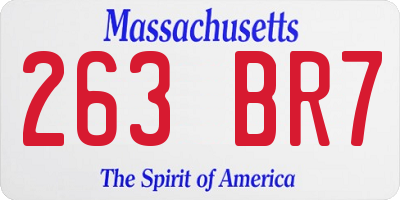 MA license plate 263BR7