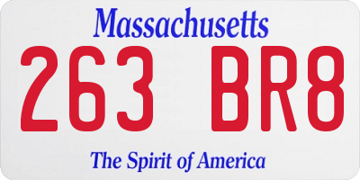 MA license plate 263BR8
