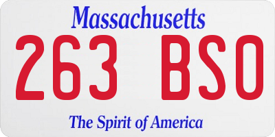 MA license plate 263BS0