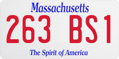 MA license plate 263BS1