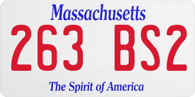 MA license plate 263BS2