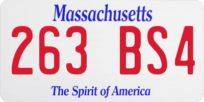 MA license plate 263BS4