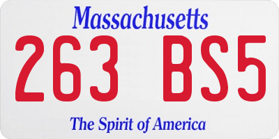 MA license plate 263BS5