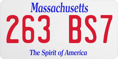 MA license plate 263BS7