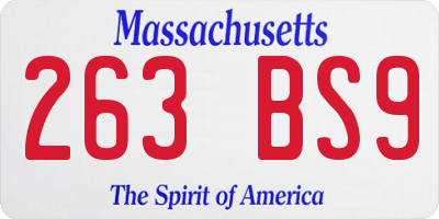 MA license plate 263BS9