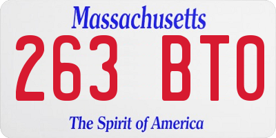 MA license plate 263BT0