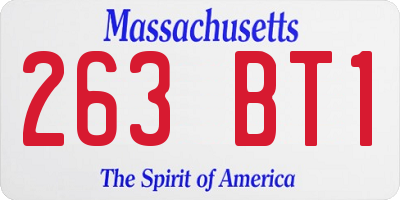 MA license plate 263BT1