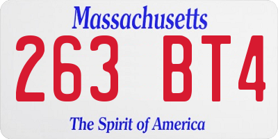 MA license plate 263BT4