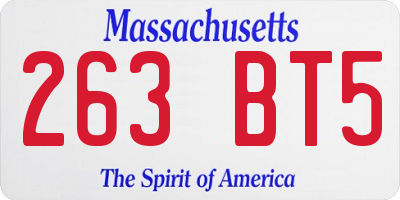 MA license plate 263BT5