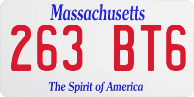 MA license plate 263BT6