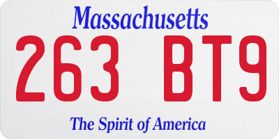 MA license plate 263BT9