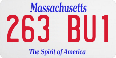 MA license plate 263BU1