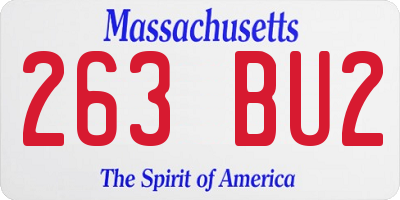 MA license plate 263BU2