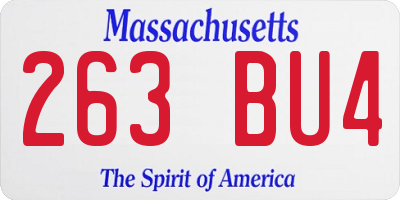 MA license plate 263BU4
