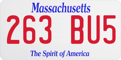 MA license plate 263BU5
