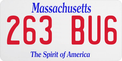 MA license plate 263BU6