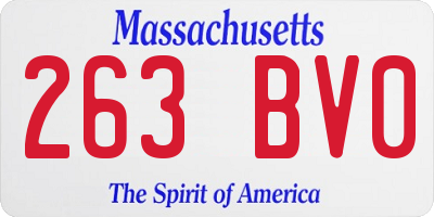MA license plate 263BV0