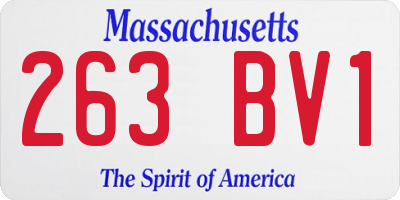 MA license plate 263BV1