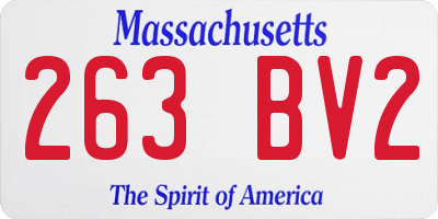 MA license plate 263BV2