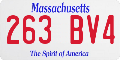 MA license plate 263BV4
