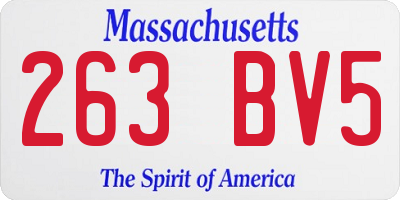 MA license plate 263BV5