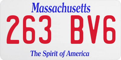 MA license plate 263BV6